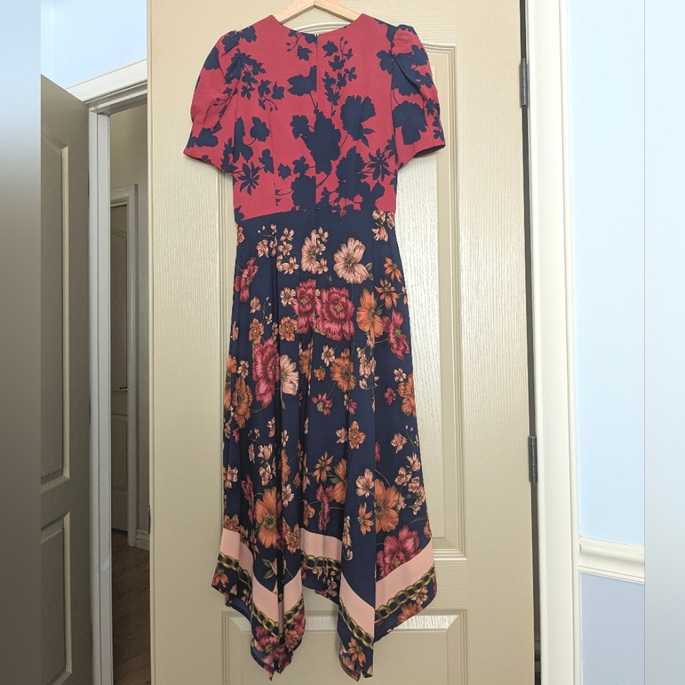 Vince Camuto Handkerchief Hem Floral Midi Dress - Picture 5 of 16